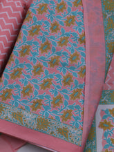 Printed Cotton Blend Unstitched Suit With Dupatta